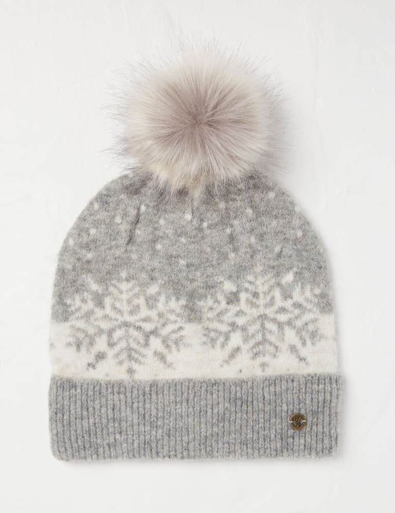 Fat face rib knit pom beanie hotsell