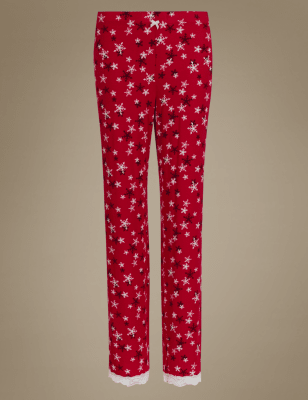 Snowflake Print Pyjama Bottoms, M&S Collection