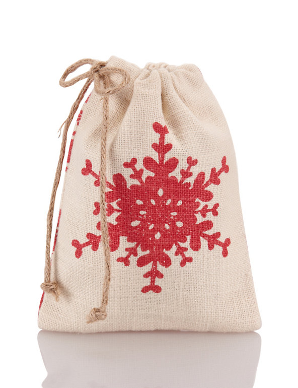 Snowflake Reversible Jewellery Christmas Gift Bag Image 1 of 2