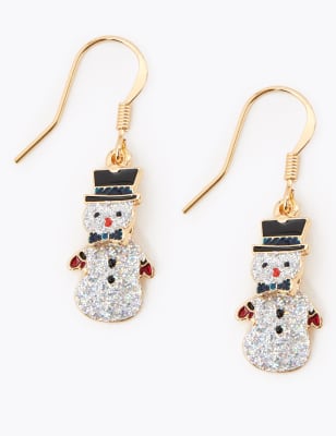 Snowman Drop Earrings Image 1 of 1