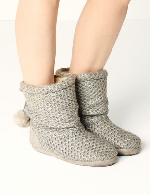 m&s ladies slipper boots