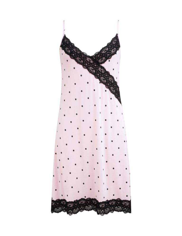 Sofa Loves Lace Jersey Polka Dot Hidden Support Chemise 2 of 5