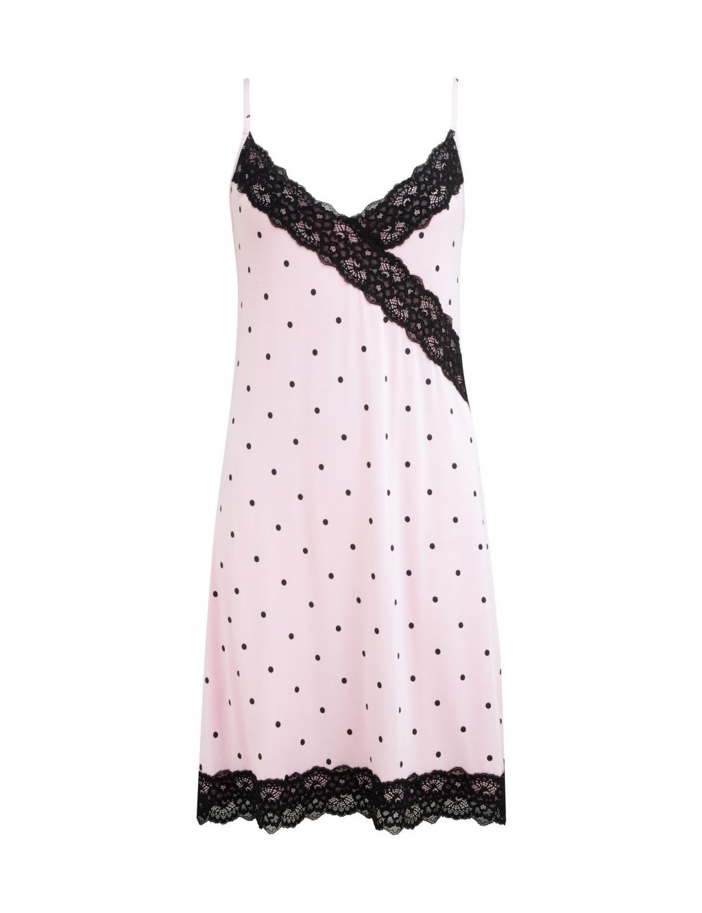 Sofa Loves Lace Jersey Polka Dot Hidden Support Chemise 1 of 5