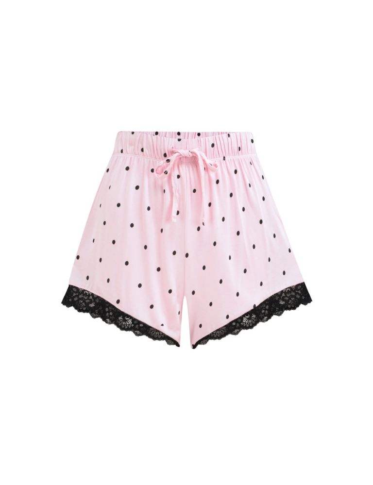 Sofa Loves Polka Dot Lace Trim Pyjama Shorts 2 of 5