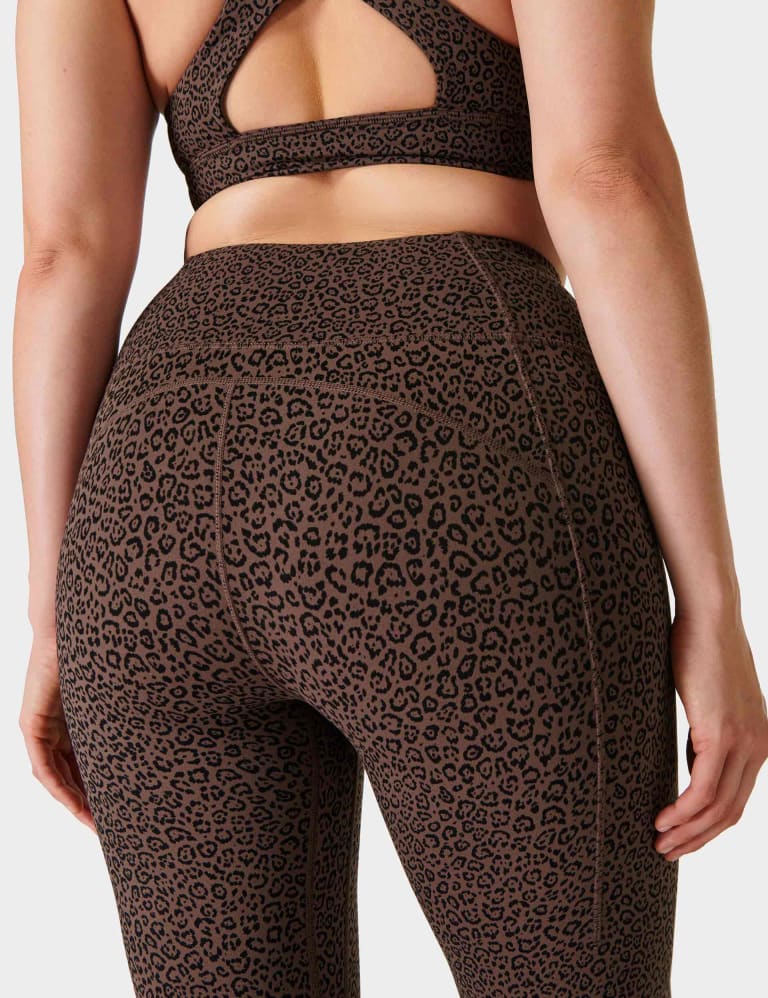 Super Soft 7/8 Yoga Leggings - Blue Snow Leopard Print