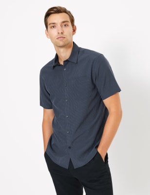 mens short sleeve shirts marks and spencer