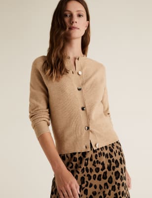 m&s crew neck cardigan
