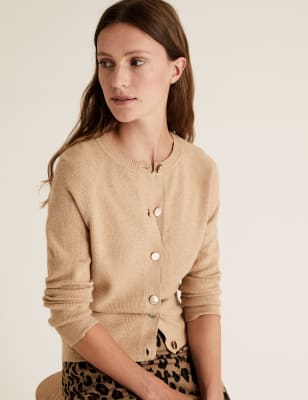 Soft Touch Crew Neck Button Front Cardigan | M&S Collection Soft Touch Crew Neck Button Front Cardigan | M&S Collection