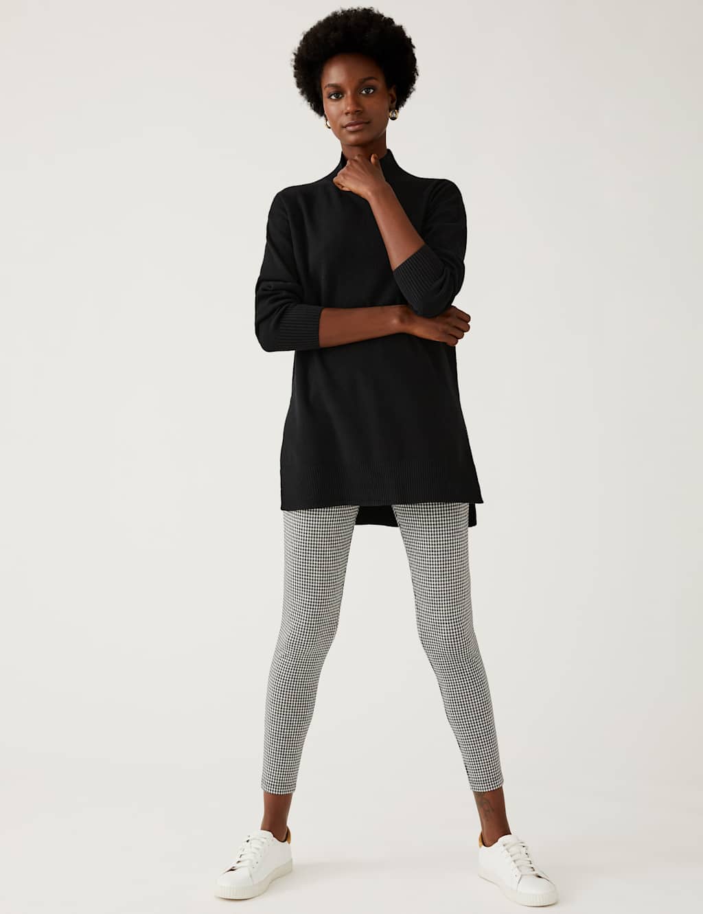 Soft Touch Funnel Neck Longline Jumper M&S Collection M&S