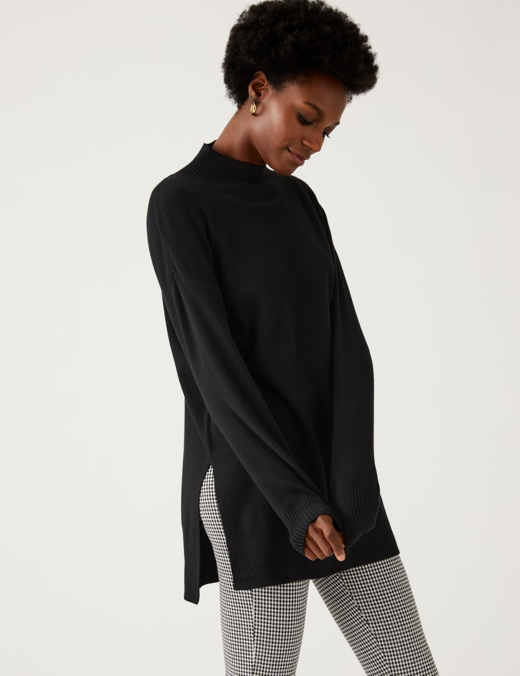Soft Touch Funnel Neck Longline Jumper M&S Collection M&S