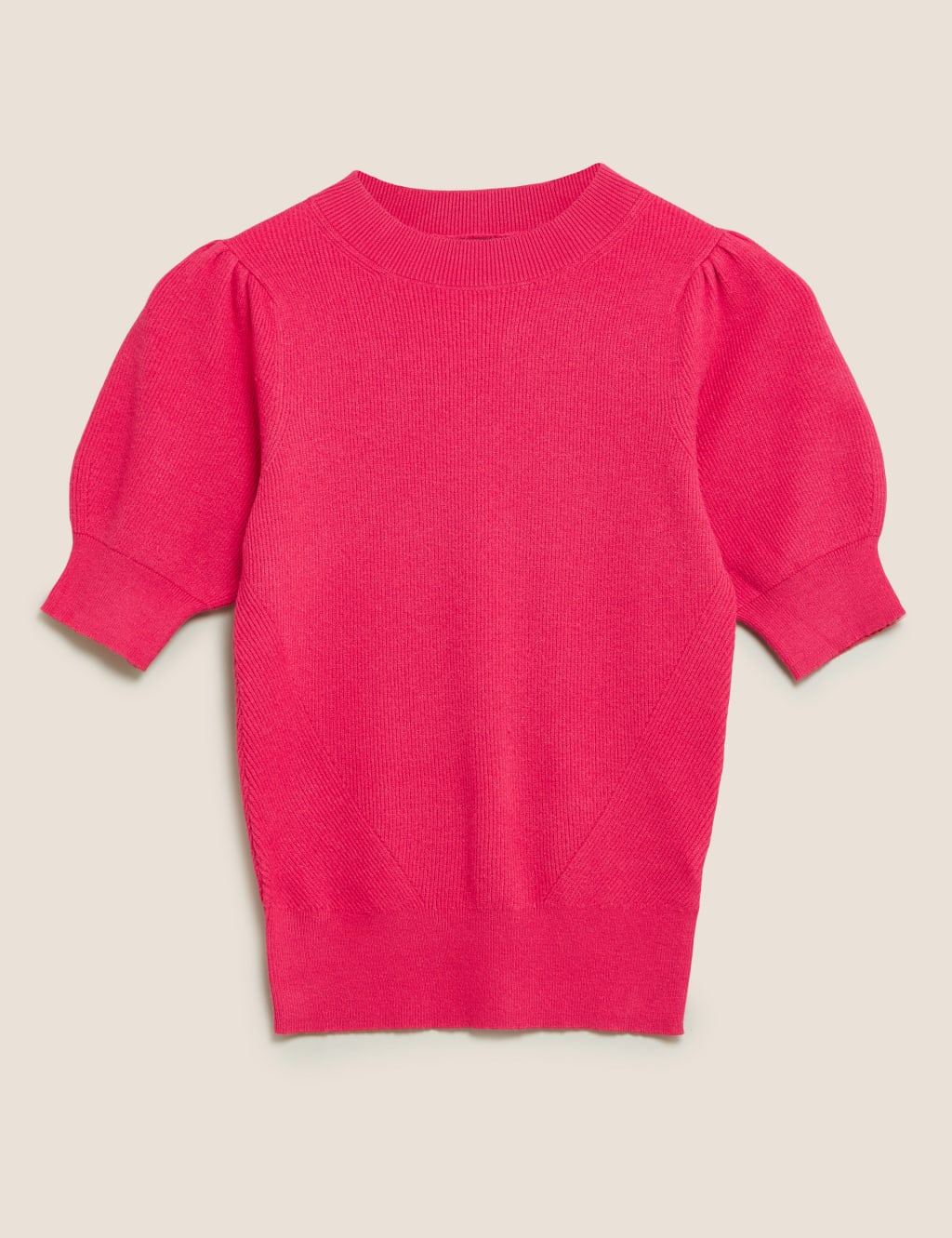 Knit puff sleeve top top
