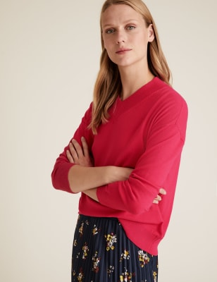 red school cardigan with pockets