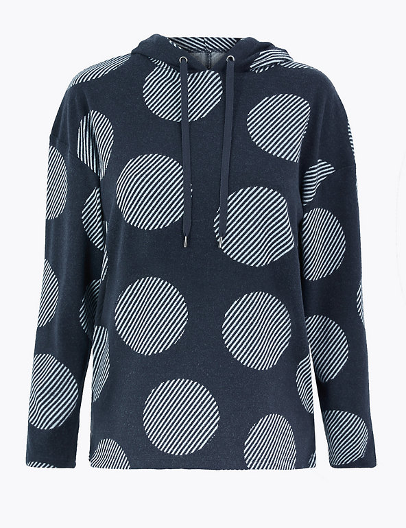 Soft Touch Polka Dot Hoodie Image 1 of 1