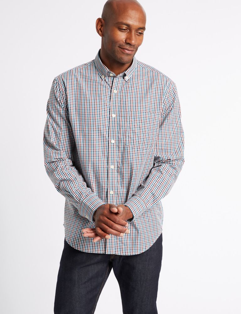 Soft Touch Pure Cotton Multi Gingham Shirt 1 of 5