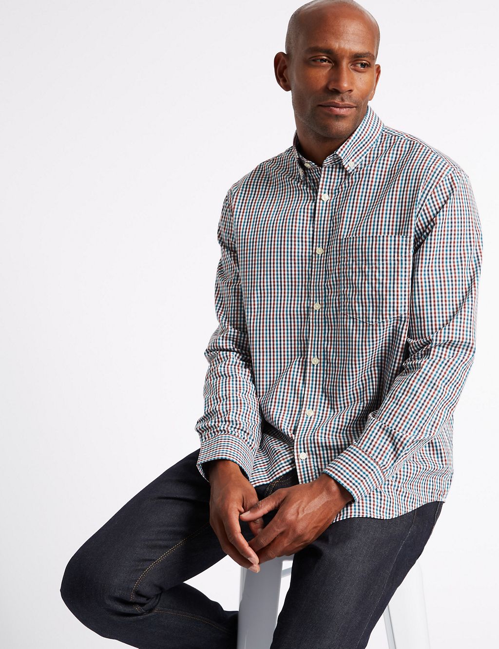 Soft Touch Pure Cotton Multi Gingham Shirt 2 of 5