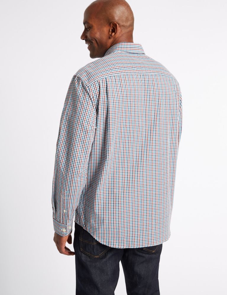 Soft Touch Pure Cotton Multi Gingham Shirt 4 of 5