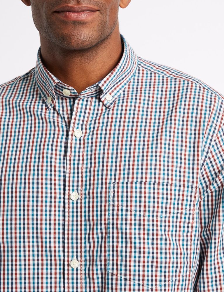 Soft Touch Pure Cotton Multi Gingham Shirt 5 of 5