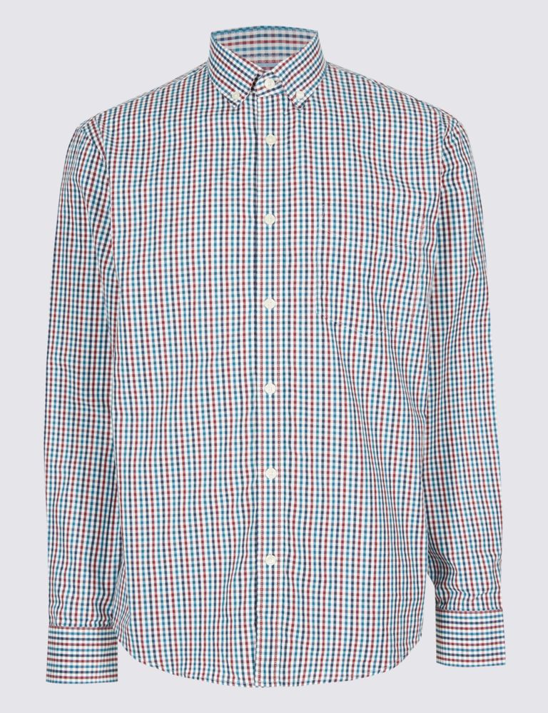 Soft Touch Pure Cotton Multi Gingham Shirt 2 of 5