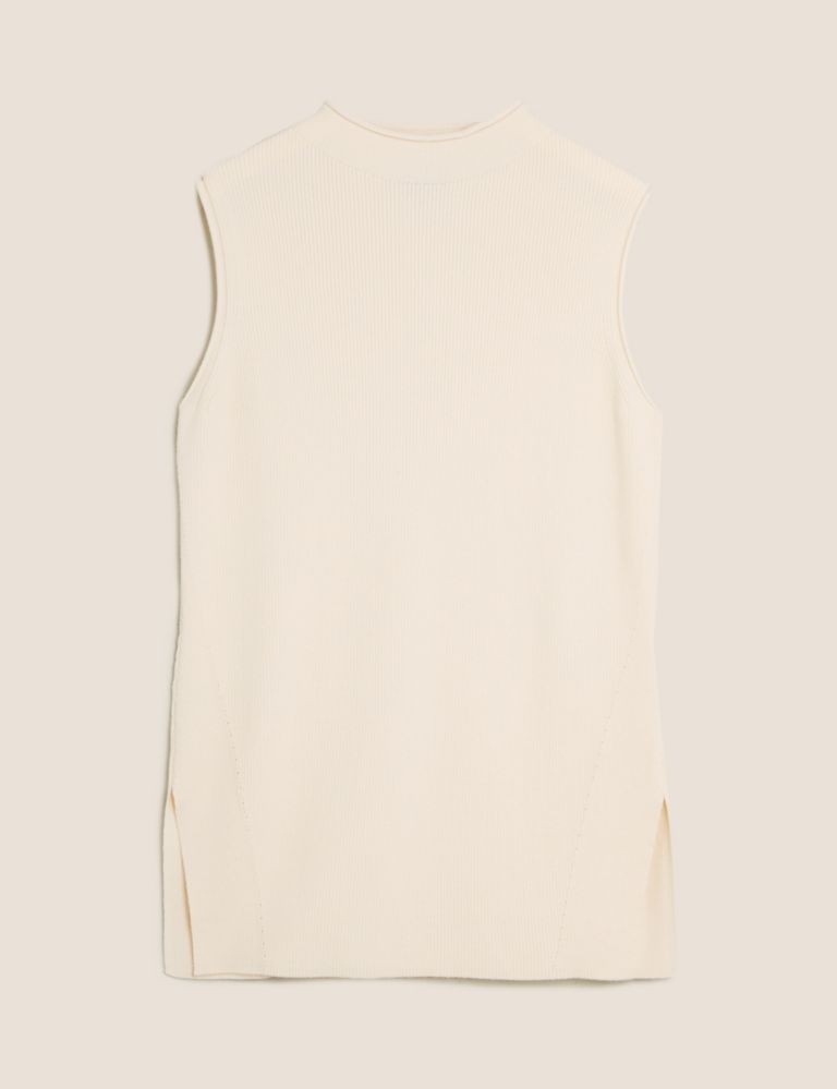 Soft Touch Ribbed Funnel Neck Knitted Top 2 of 6