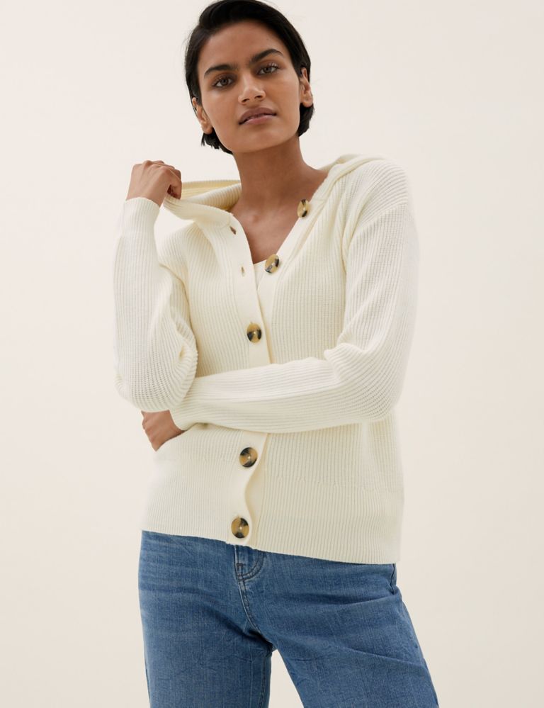 Soft Touch Ribbed Hooded Cardigan | M&S Collection | M&S
