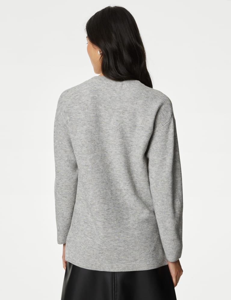 Soft Touch Ribbed Longline Jumper