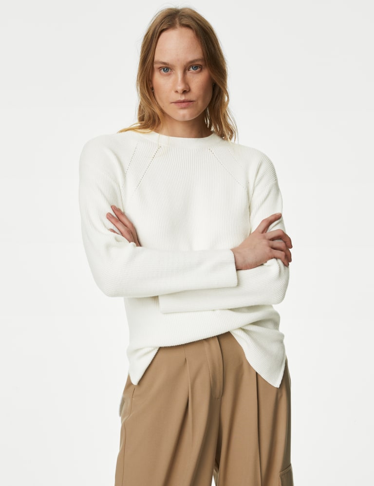 Soft Touch Ribbed Longline Jumper, M&S Collection