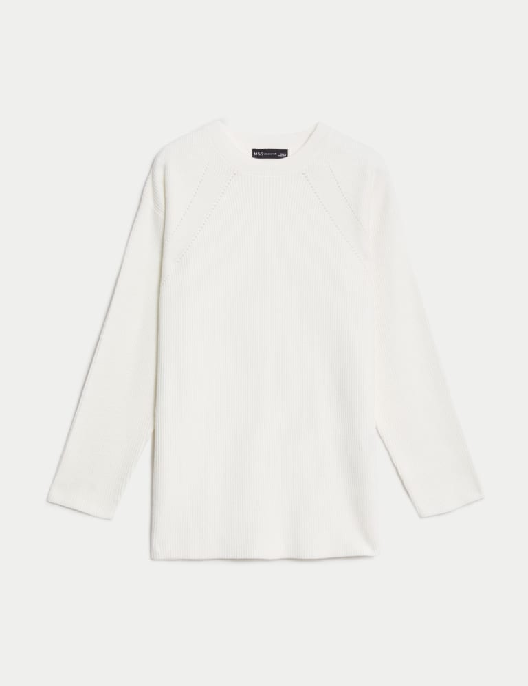 Asymmetrical Hem V-Neck Longline Jumper, M&S Collection