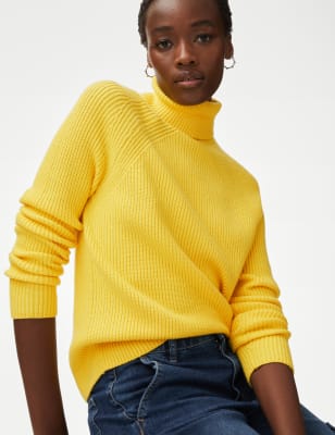 Yellow roll hot sale neck top