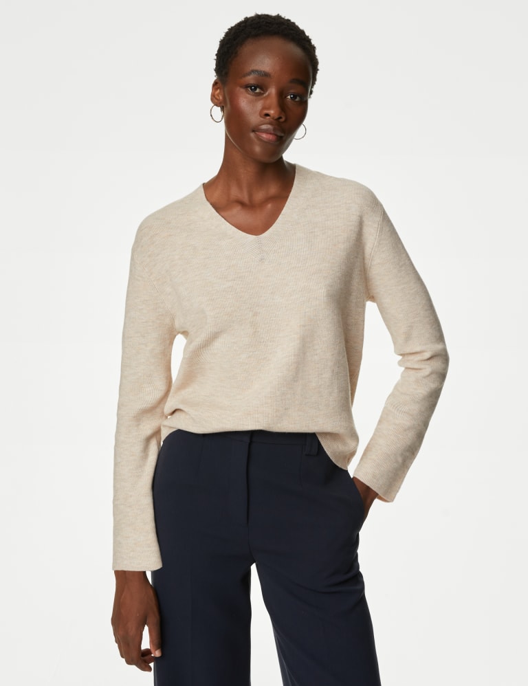 PETITE Ribbed Jumper, M&S Collection