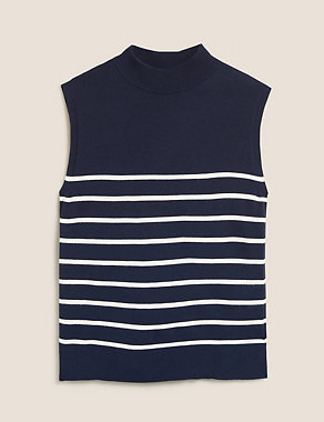 Soft Touch Striped Funnel Neck Tunic Image 2 of 6