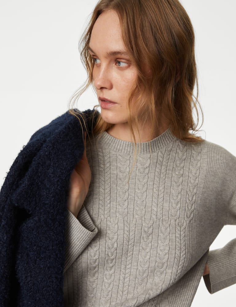 Soft Touch Textured Crew Neck Jumper