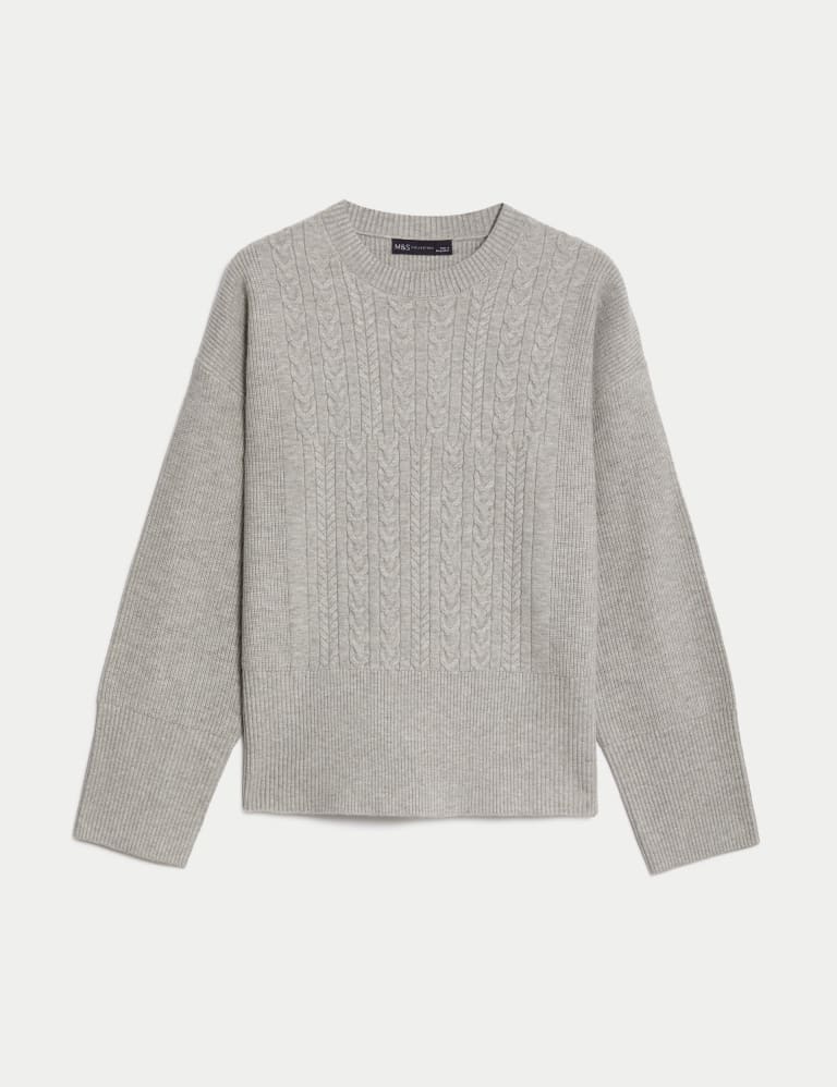 Soft Touch Textured Crew Neck Jumper M S Collection M S