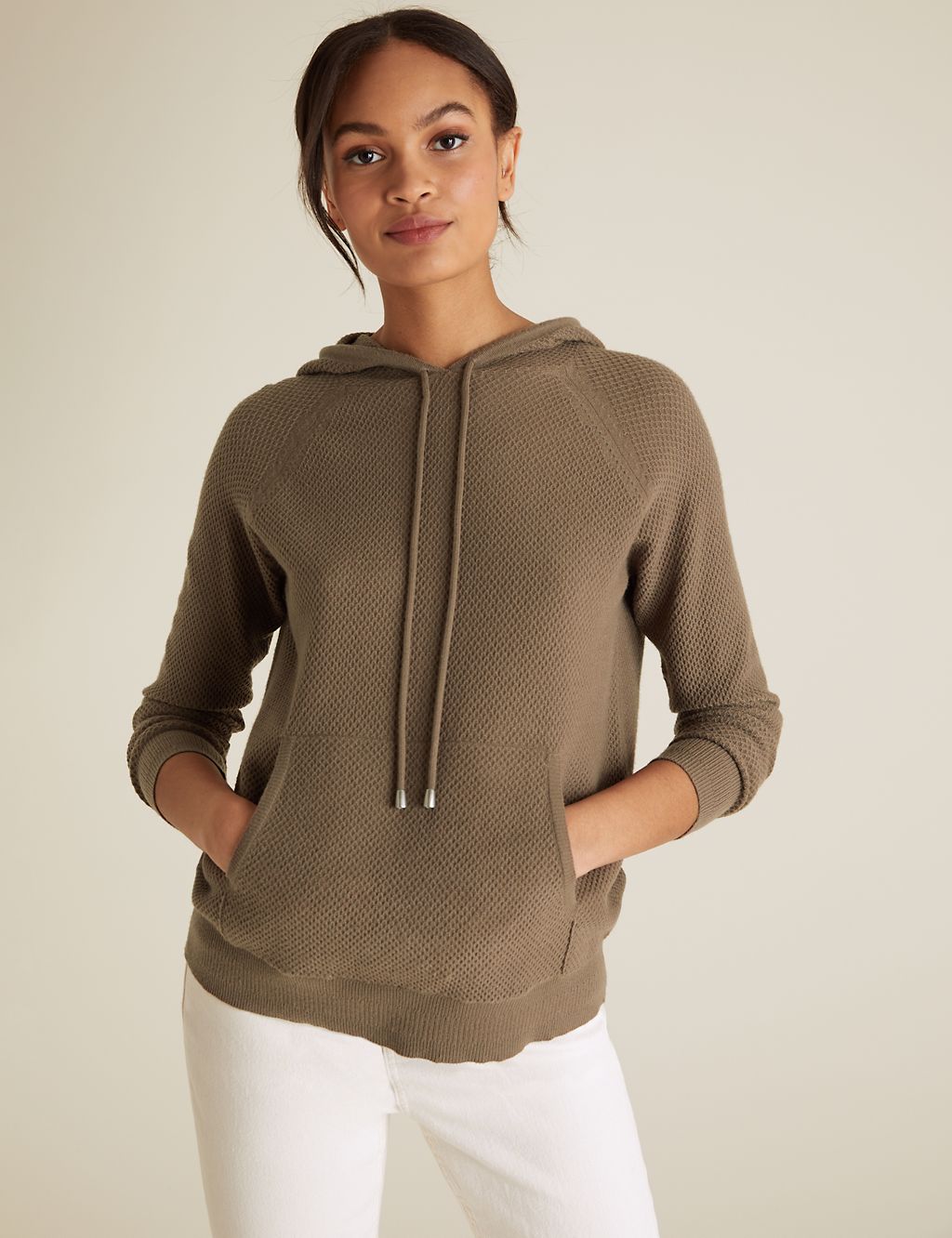 Soft Touch Textured Knitted Hoodie 2 of 5