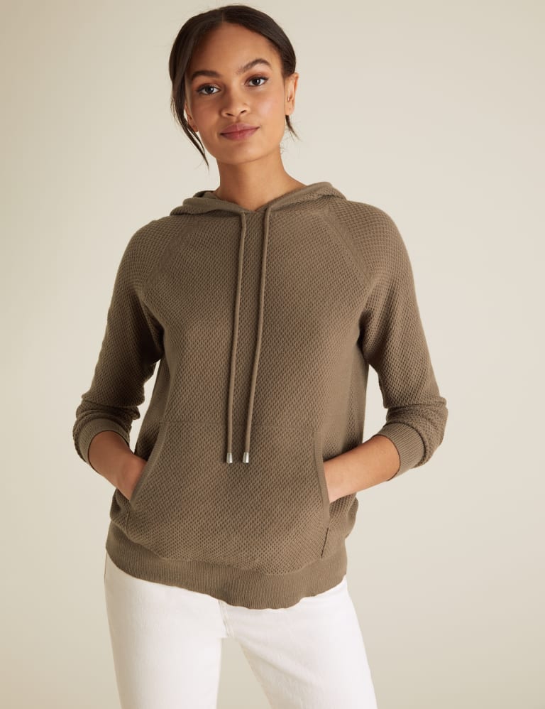 Soft Touch Textured Knitted Hoodie