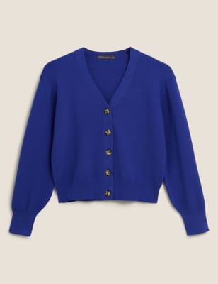 v neck button front cardigan