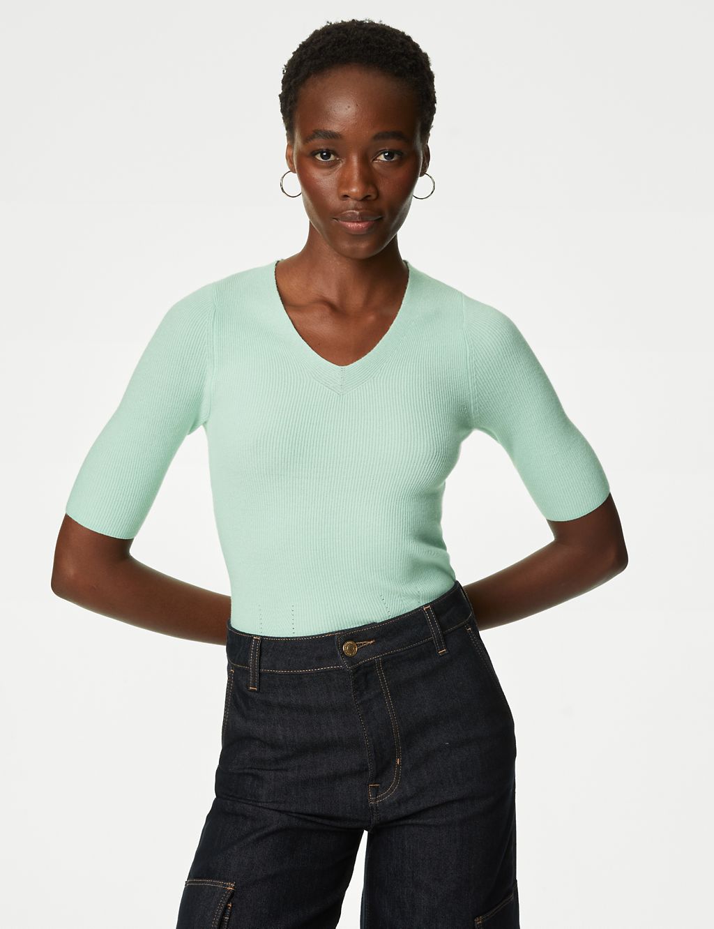 Soft Touch V-Neck Knitted Top 2 of 6