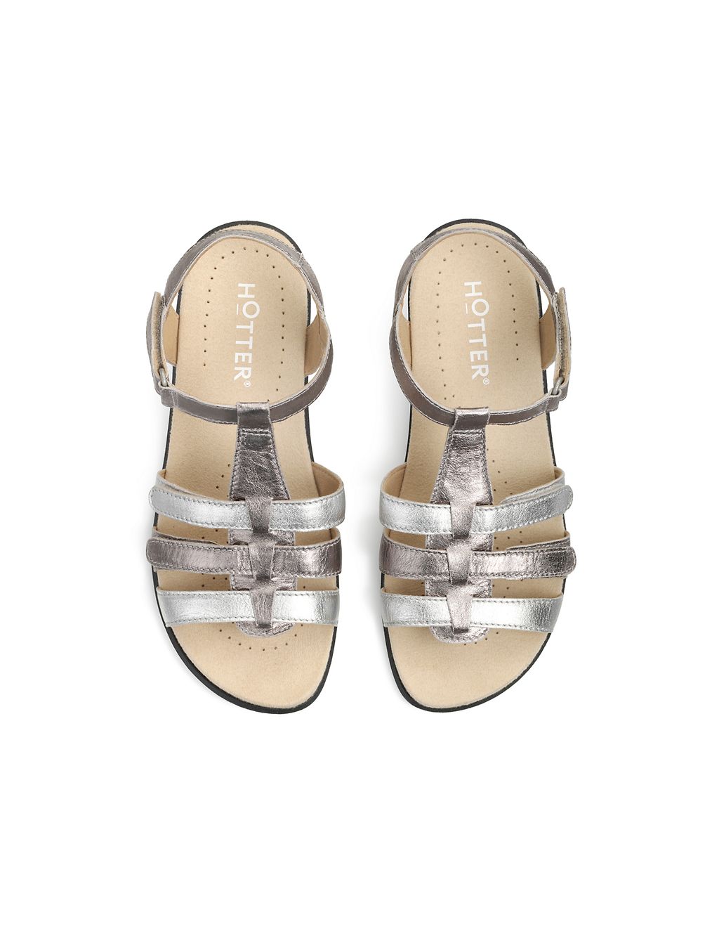 Sol Wide Fit Leather Metallic Sandals 2 of 4