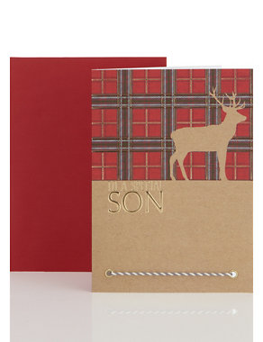 Son Tartan Stag Christmas Card Image 2 of 3