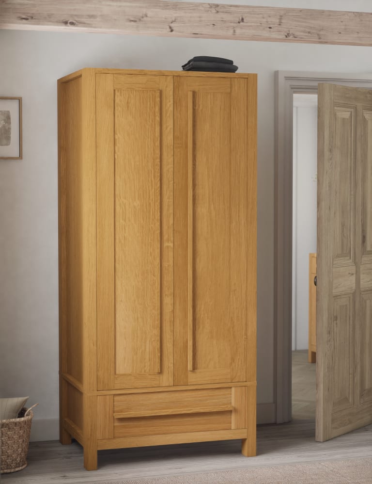 Solid oak online single wardrobe