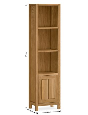 Sonoma Oak Wood Grain & Metal Bookcase Tall Narrow Bookshelf Etagerie Storage 