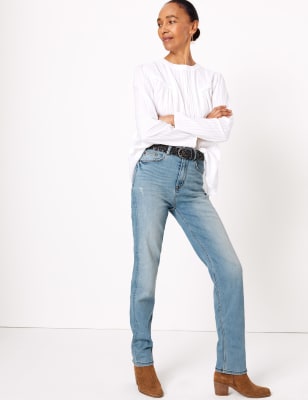 marks and spencer high waisted jeans