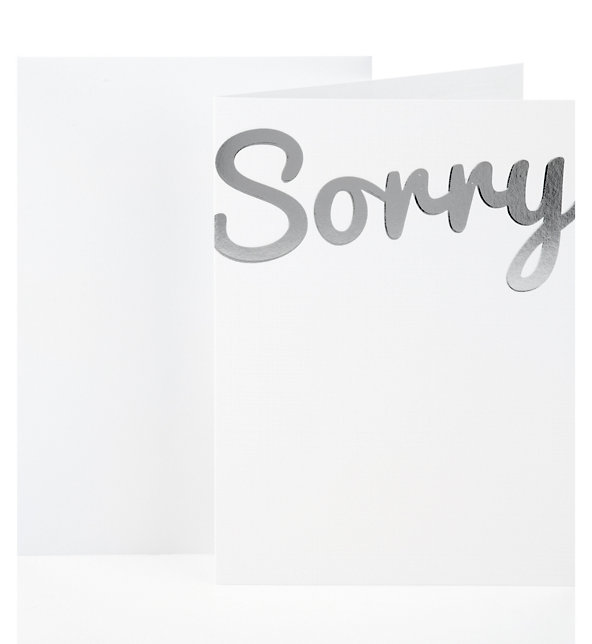 Sorry Silver Foil Greetings Card Image 1 of 1