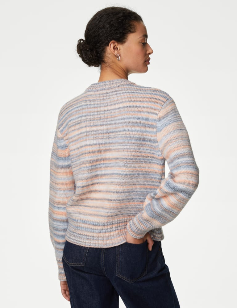 Space Dyed Crew Neck Jumper with Wool