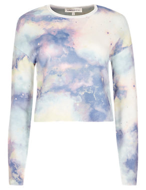 Space Print Cropped Jumper Image 2 of 3