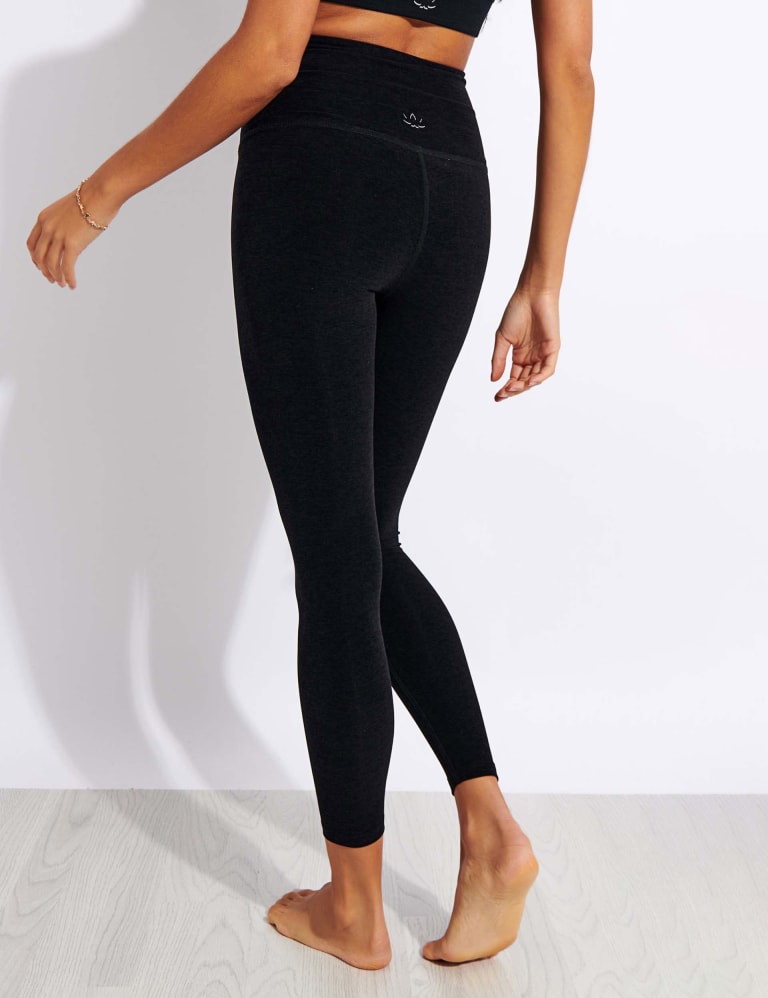 Beyond Yoga Back Me Up High Waisted 7/8 Yoga Leggings Jet Black