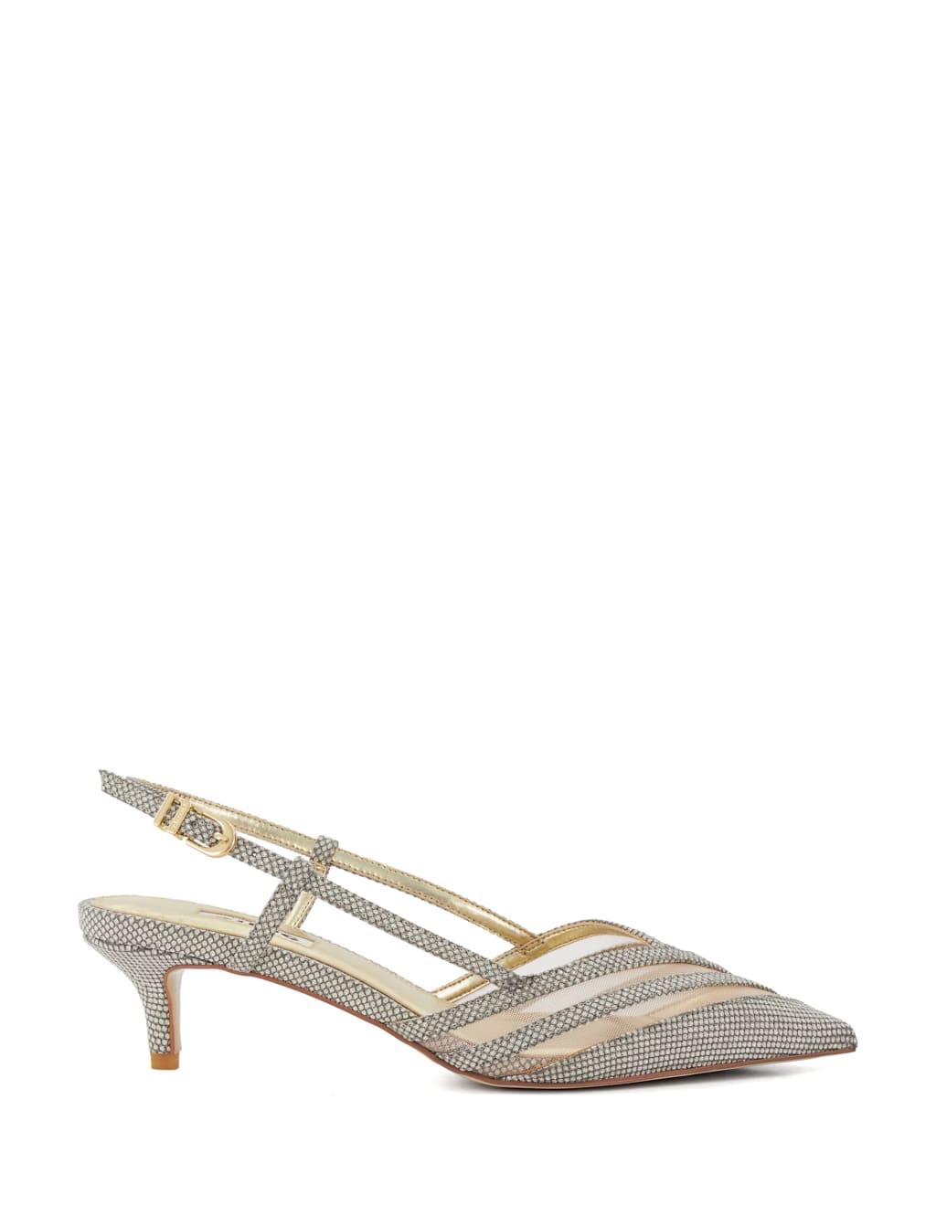Sparkle Kitten Heel Slingback Shoes