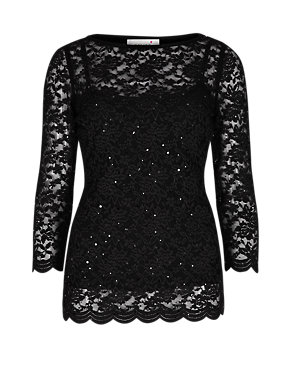 Sparkle Lace Top with Camisole Image 2 of 4