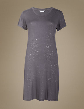 Sparkle Short Sleeve Nightdress Image 2 of 3