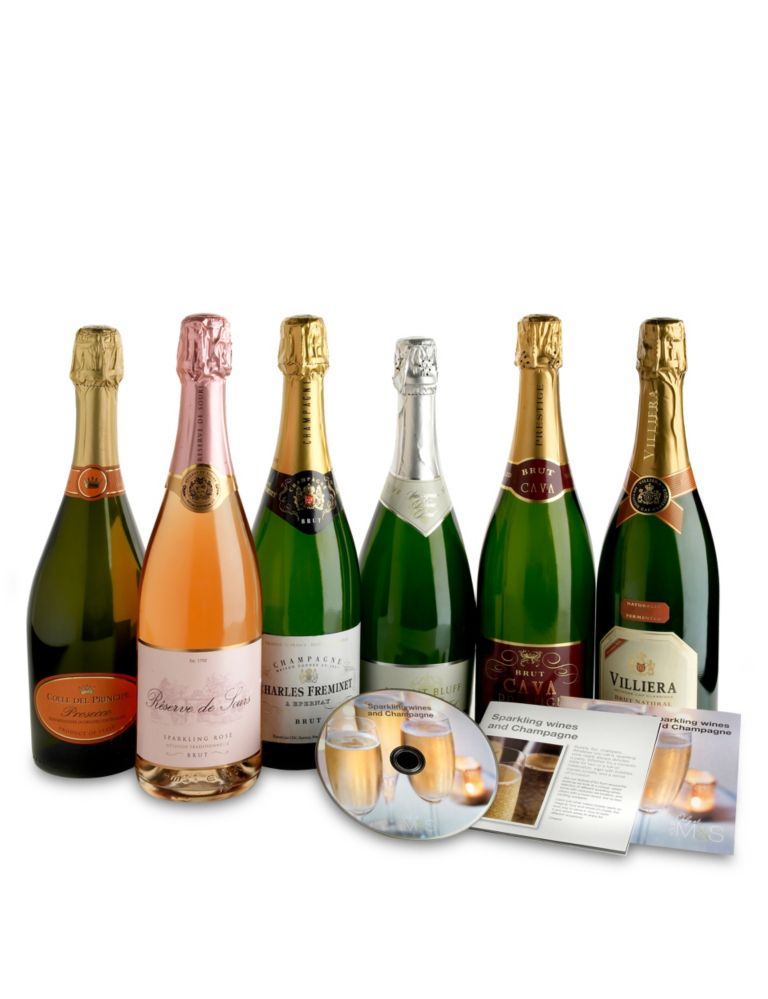 Sparkling Wine Tasting Gift Box - 6 Wines, DVD & Guide 1 of 1