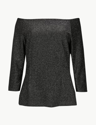 bardot sparkly top